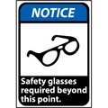 National Marker Co Notice Sign 14x10 Aluminum - Safety Glasses Required Beyond This Point NGA22AB